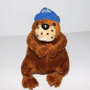 Bell Canada Mobility  Plush Beaver wearing Blue hat 6" Mascot Retired stuffed